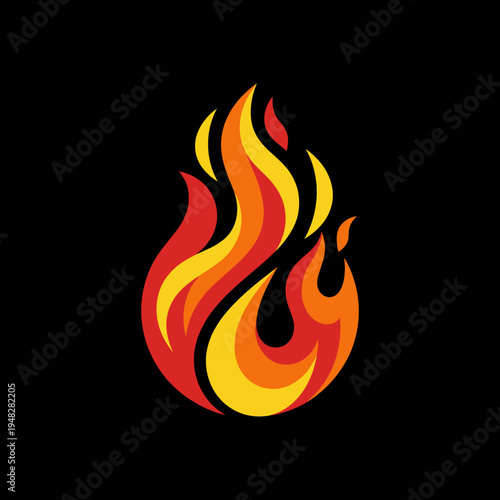 The image portrays a dynamic flame illustrated in a warm color palette, representing energy, passion, and transformation with its vivid and artistic representation.