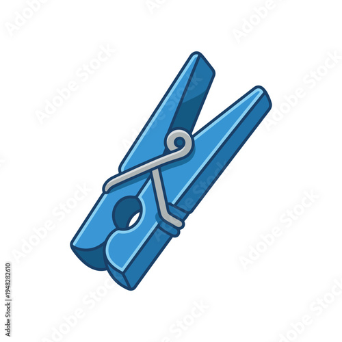A simple yet bright blue clothespin stands out with its clean design, perfect for holding clothes together while drying and a staple in any household's laundry tools.