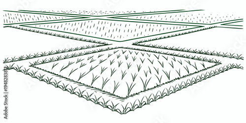 A green metal roof with a unique design Vector