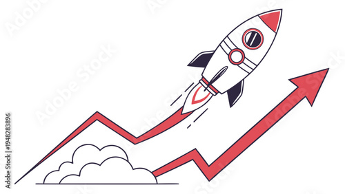 Business startup rocket takeoff innovation concept vector