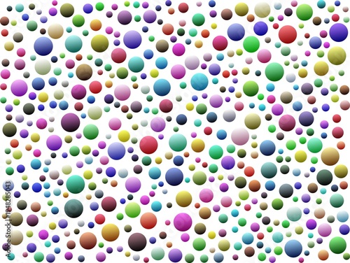 Vibrant Colorful Abstract Gradient Spheres Scattered Pattern White Background Design Concept