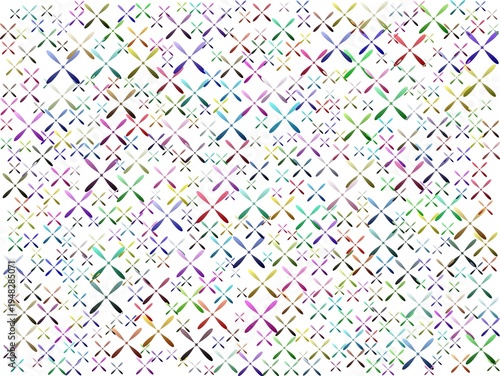 Vibrant Seamless Abstract Propeller Pattern: Dynamic Multicolor Geometric Background Texture Design.