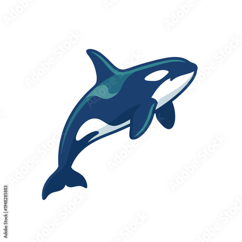 This captivating image shows an orca whale gracefully swimming, embodying the beauty of marine life and the allure of ocean exploration and environmental awareness.