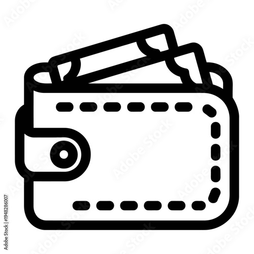 Vector wallet with cash sticking out