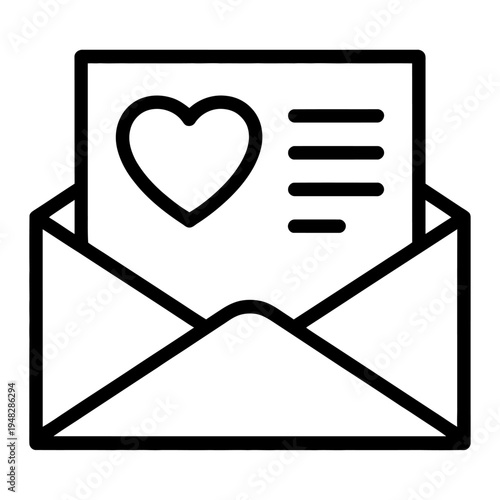 Vector of an open envelope with a heart-shaped card