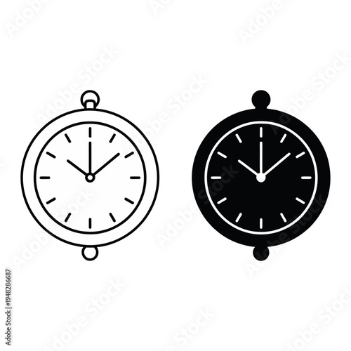 Vector of two stopwatches with different designs