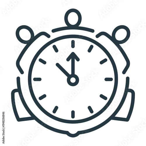 Vector stopwatch with human figures around the edges