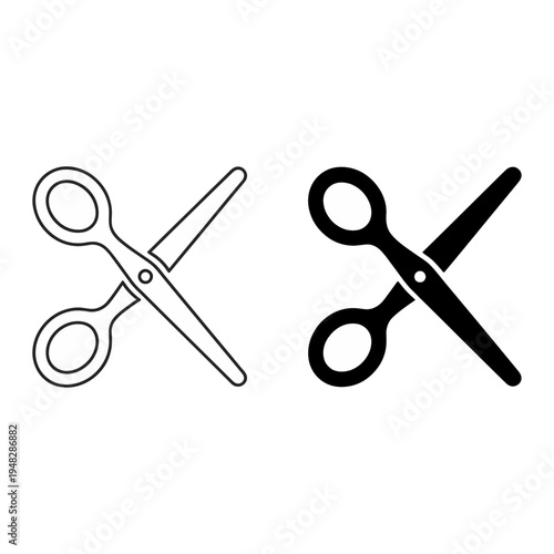 Vector of a pair of scissors in two different contrasts