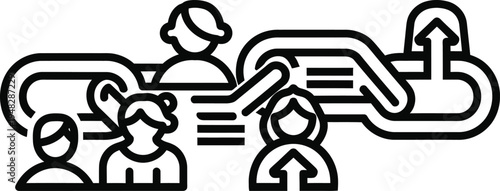 teamwork concept with connected people icons
