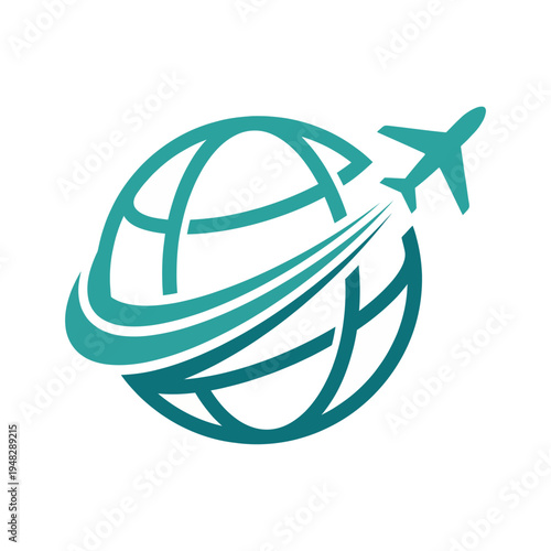 A contemporary logo featuring a globe and airplane which symbolizes global travel, exploration, and the connections that bind people to diverse cultures and experiences worldwide.
