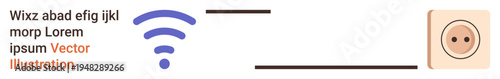 Wireless technology, IoT devices, smart home automation, energy efficiency, network connectivity, digital integration. wireless signal icon and plug design. Wireless technology and IoT devices