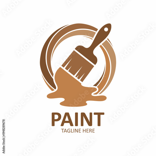 An art-themed image showcasing a paintbrush dipped in elegant brown paint, surrounded by vibrant colors, representing creativity, expression, and artistic endeavors perfectly.