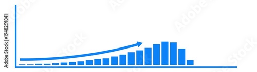 Business growth concept in graph chart showing marketing sales profit increasing to future target . growing business concept. Clean Hi-tech style technology chart with a grid.