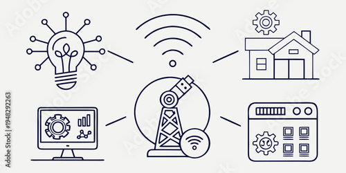Smart home automation and internet of things concept Vector