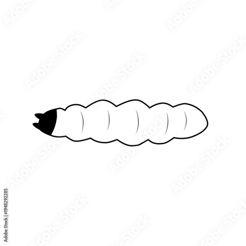Maggots worms for halloween design. Scary insect larvae. Vector ilustration