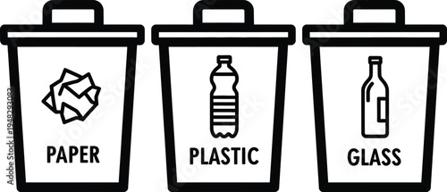 recycling bins for paper plastic glass