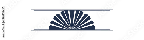 Abstract geometric design with fan motif and dark background