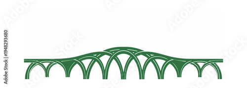 Abstract illustration of interconnected archways concept design transportation