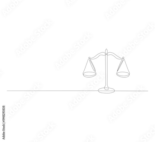 Line drawing of balance of law and justice. company logo in simple linear style about law. Vector illustration of scribble, law and justice vector