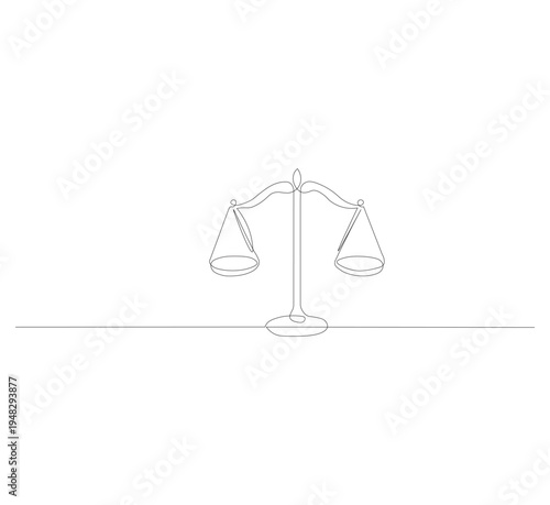 Line drawing of balance of law and justice. company logo in simple linear style about law. Vector illustration of scribble, law and justice vector