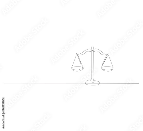 Line drawing of balance of law and justice. company logo in simple linear style about law. Vector illustration of scribble, law and justice vector