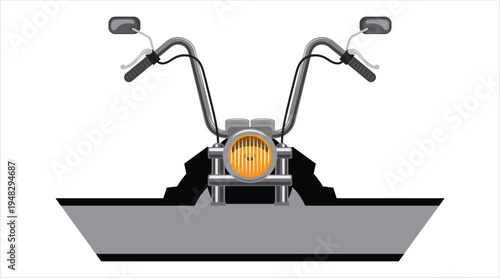Front view illustration of a classic motorcycle handlebars Vector