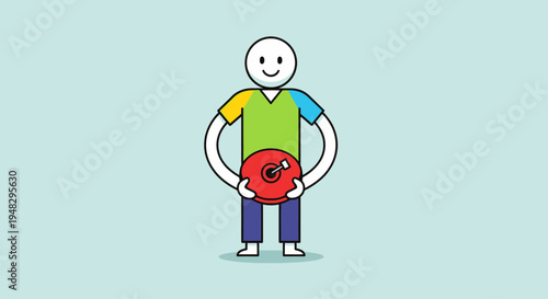 Person Celebrates April Fool's Day with Balloons Outdoors