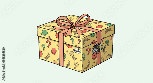 Person unwraps a surprise gift on April Fool's Day morning indoors