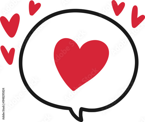 사랑에 빠진 하트 말풍선