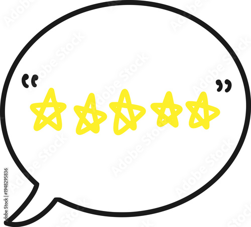 별점 5개를 강조하는 말풍선