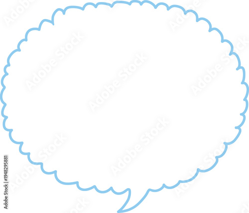 선으로 된 타원형 뭉게구름 말풍선