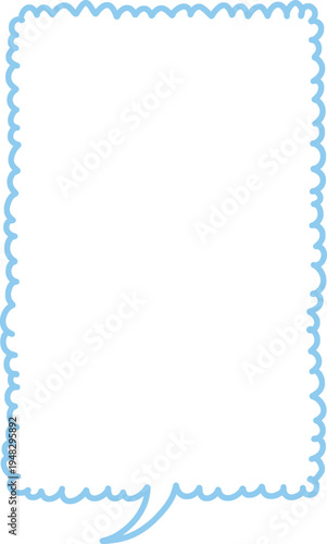 선으로 된 세로로 긴 뭉게구름 말풍선