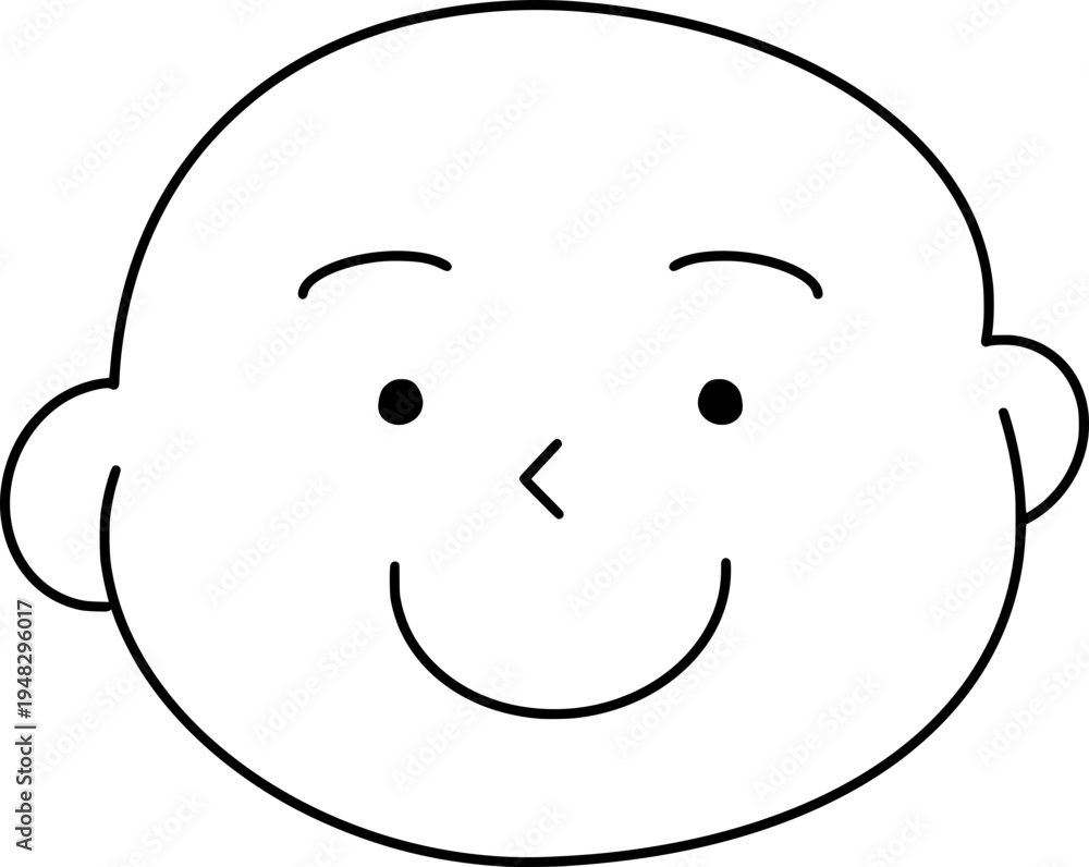 Obraz premium 선으로만 된 미소 짓고 있는 귀여운 아기
