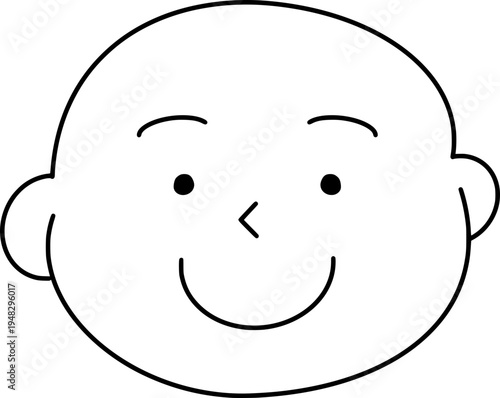 선으로만 된 미소 짓고 있는 귀여운 아기