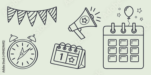 a collection of party planning icons Vector