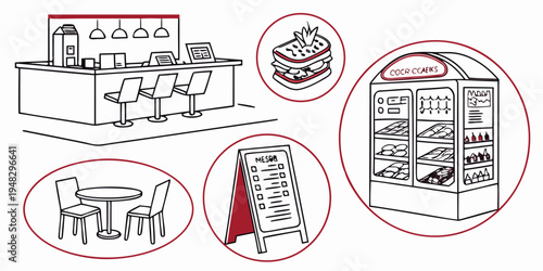a vending machine with various food and drink options Vector