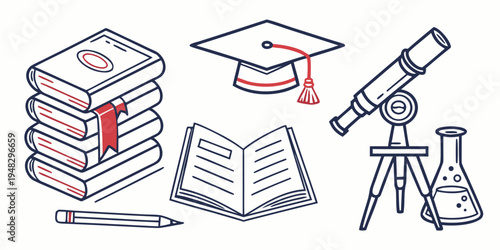 a collection of education and science icons Vector