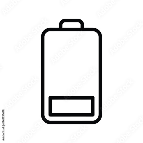 Simple black and white line drawing of a partially depleted battery icon