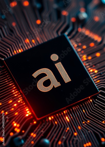A close-up of a computer chip with the letters 