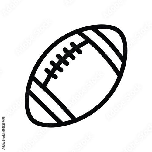 Simple black and white line drawing of an american football