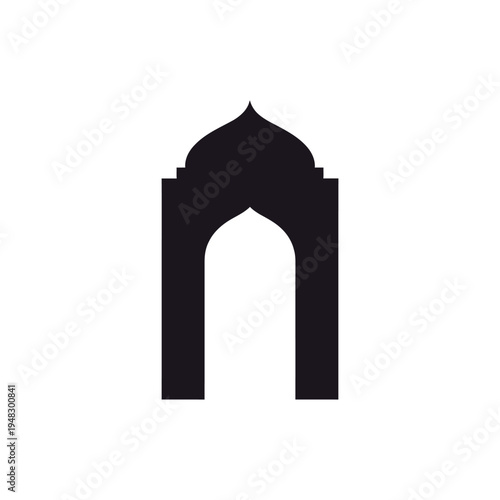 Islamic Arch Silhouette Frame with Dome Top.eps