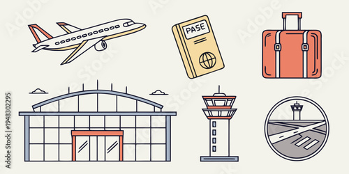 a collection of travel related icons Vector