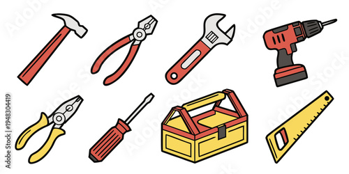 a set of tools for construction and repair Vector