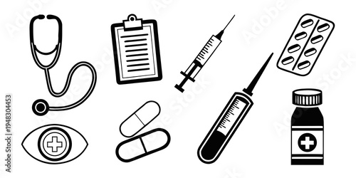 medical tools and medication Vector