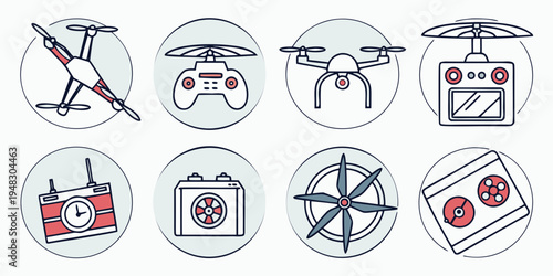 a collection of drone related icons and symbols Vector