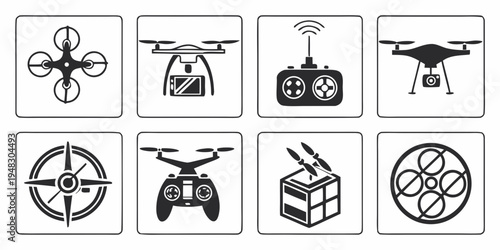 a collection of drone related icons Vector