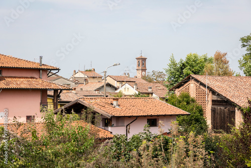 Obraz na plátně view of San Zenone al Po, province of Pavia, Lombardy, Italy