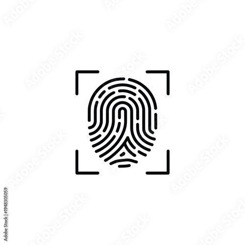 A fingerprint within a square focus or targeting symbol