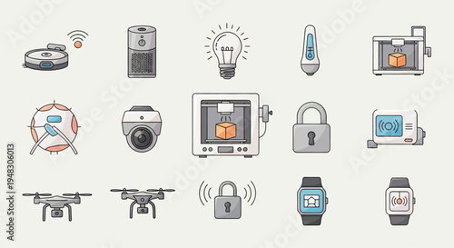 Diverse smart home and personal devices, including vacuums, security, and wearables