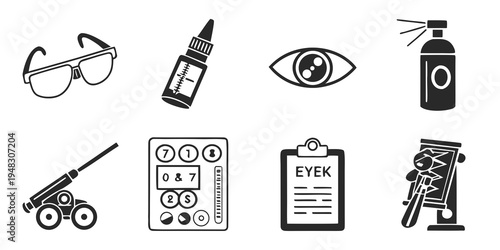 eye care and vision correction tools Vector